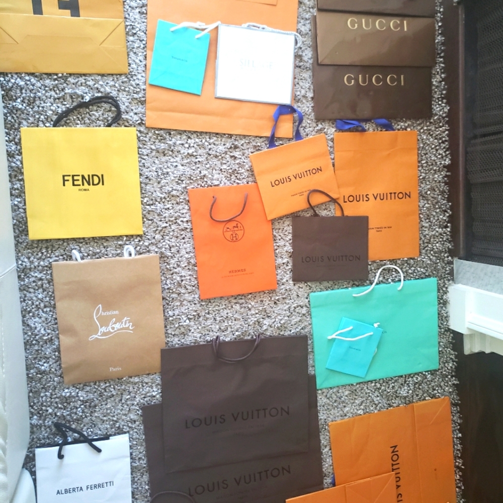 Authentic Paper Shopping Bags Louis Vuitton Hermes Chanel Fendi Gucci Dior etc